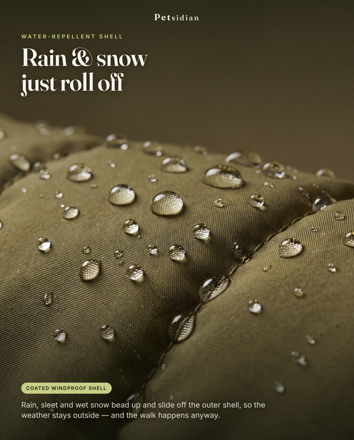 Rain and snow roll off - water-repellent windproof shell